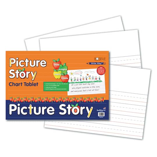 Pacon&#xAE; Picture Story Chart Tablet, 24&#x22; x 16&#x22;, 25 Sheets Per Chart, 3 Charts